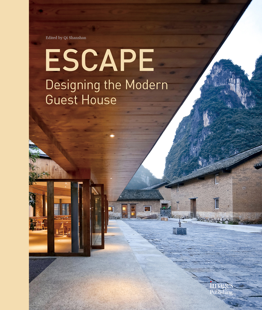 Book cover of Escape: Designing the Modern Guest House, with a large, luxury accommodation building. Published by Images Publishing.