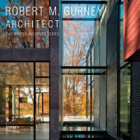 Book cover of Robert M. Gurney: Architect, with a building constructed of glass. Published by Images Publishing.