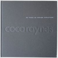 50 Years of Design Evolution in white font on grey woven cover, coco raynes in embossed font to centre.
