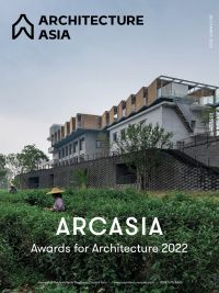 Book cover of Architecture Asia: ARCASIA Awards for Architecture 2022, with Duichuan Tea Yard, and tea picker below. Published by Images Publishing.