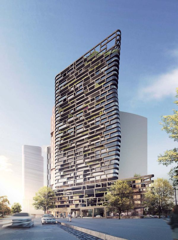 Book cover of Hayball: Leading Architects, with a tall paneled building. Published by Images Publishing.