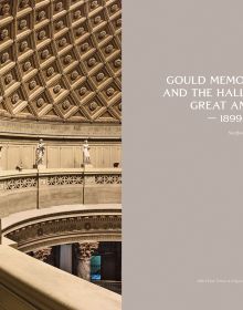 Book cover of An American Renaissance: Beaux-Arts Architecture in New York City, with low angled shot of interior ceiling dome with white and gold plaster. Published by Images Publishing.