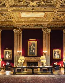 Book cover of An American Renaissance: Beaux-Arts Architecture in New York City, with low angled shot of interior ceiling dome with white and gold plaster. Published by Images Publishing.