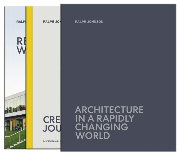Slipcase of Architecture in a Rapidly Changing World with two volumes. Published by Images Publishing.