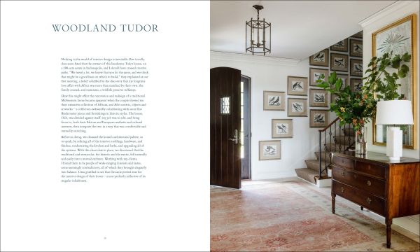 Book cover of An Adventurous Life: Global Interiors by Tom Stringer, with a white interior hallway with dark wood table with vases of flowers. Published by Images Publishing.