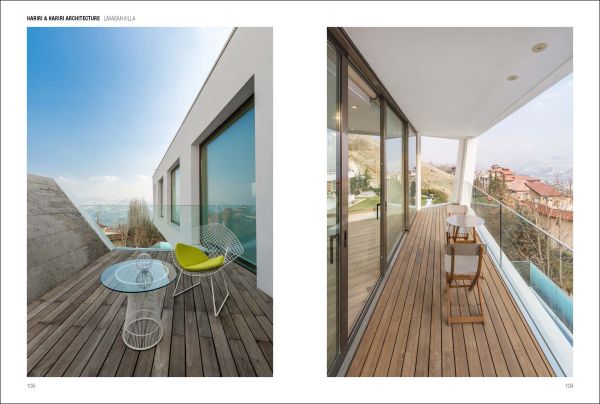 Book cover of Hariri & Hariri Architecture: Leading Architects with a building made of stone tiles. Published by Images Publishing.