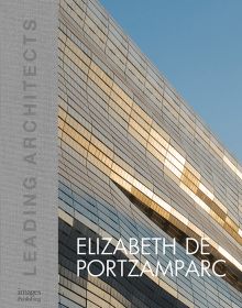 Book cover of Elizabeth de Portzamparc: Leading Architects, with a shiny panelled building facade. Published by Images Publishing.