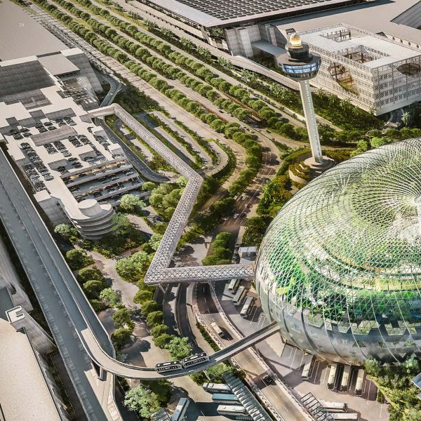 Book cover of Jewel Changi Airport, featuring the geometric glass dome of the building. Published by Images Publishing.