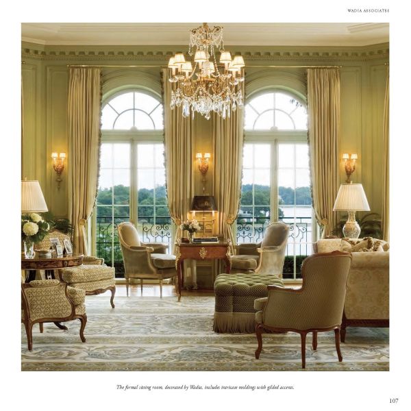 Book cover of Wadia Associates: New Classicists; Residential Architecture of Distinction, with a Queen Anne style home illuminated by dusky pink evening sky. Published by Images Publishing.