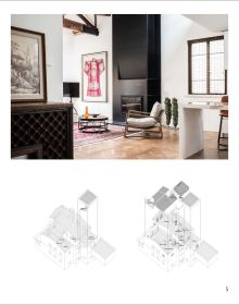 Book cover of Residences Reimagined: Successful Renovation and Expansion of Old Homes, featuring an interior room with exposed brickwork, beamed ceiling, and an armchair on white tiled floor. Published by Images Publishing.