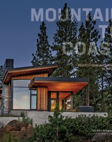 Book cover of Mountain to Coast: Kelly|Stone Architects 20 Houses, with a modern residential home surrounded by tall trees. Published by Images Publishing.