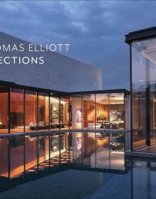 Book cover of Thomas Elliott: Directions, with a large, modern glass building. Published by Images Publishing.