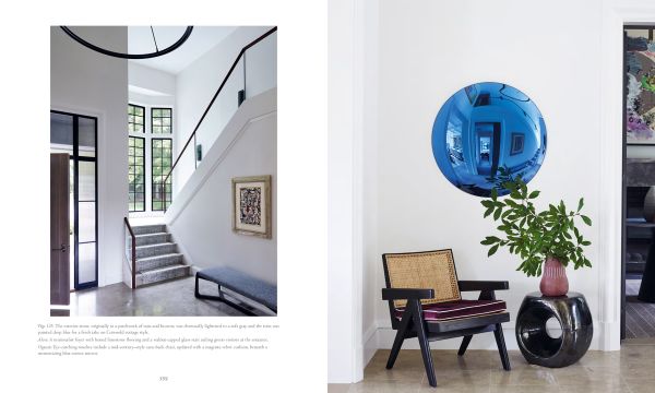 Book cover of Tailored Interiors: The Bespoke Designs of Patrick Sutton; featuring a circular interior with a spiral staircase and curved bench. Published by Images Publishing.