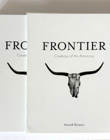 Book cover of Anouk Masson Krantz’s Frontier: Cowboys of the Americas, with a horned animal skull. Published by Images Publishing.