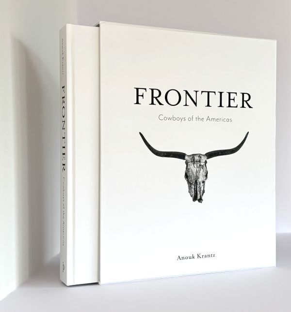 Book cover of Anouk Masson Krantz’s Frontier: Cowboys of the Americas, with a horned animal skull. Published by Images Publishing.