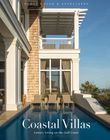 Book cover of Coastal Villas: Luxury Living on the Gulf Coast; featuring a luxury villa with swimming pool. Published by Images Publishing.